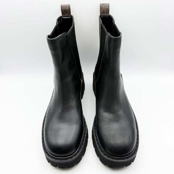 Michael Michael Kors Womens Asher Bootie US 8M Black Brown Leather Lug Ankle NIB - Picture 6 of 13